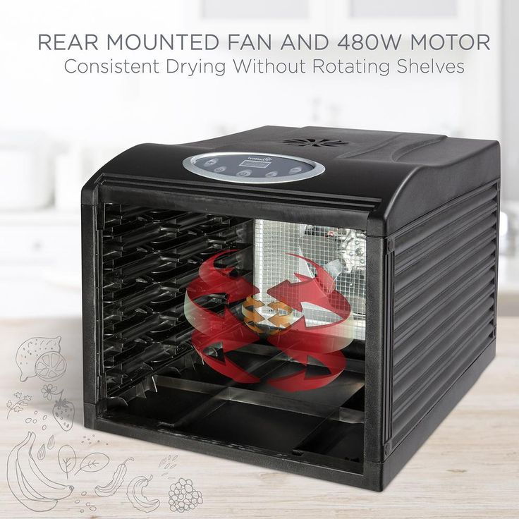 6 Tray Countertop Digital Food Dehydrator Drying Machine Preset Temperature Settings, Auto Shutoff Timer