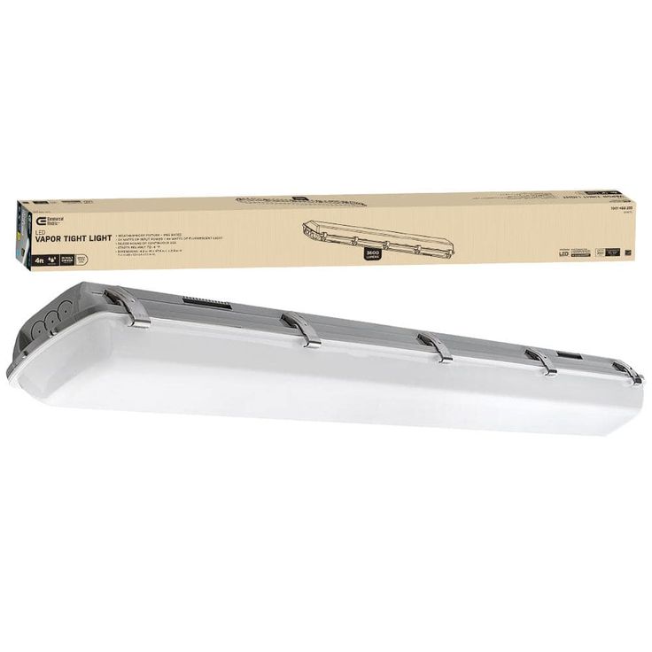 Commercial Electric 4 ft. Vapor Tight 64-Watt Equivalent 3600 Lumens LED White High Bay Light 4000K Bright White IP65 Rated Weatherproof