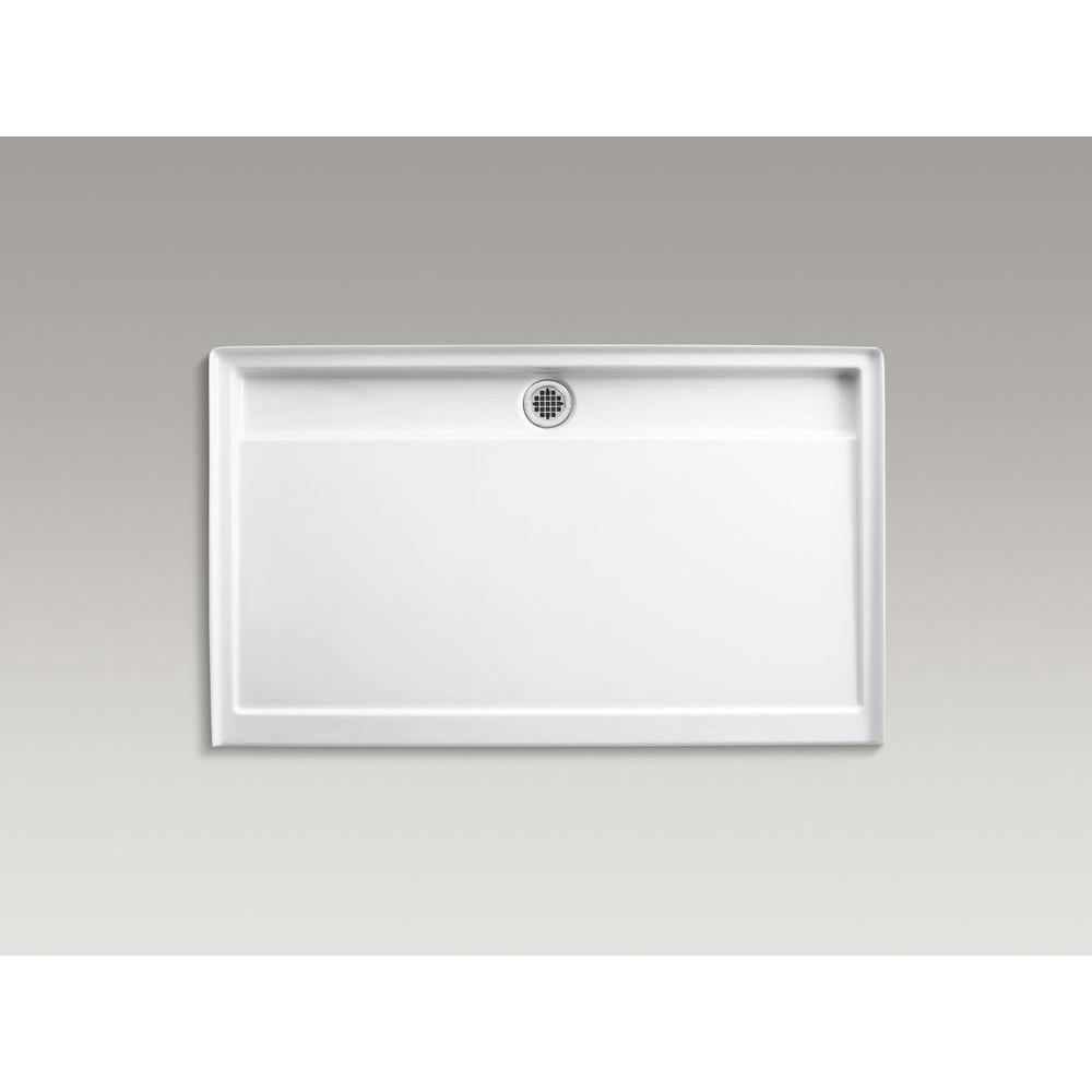Groove 60 in. x 36 in. Acrylic Shower Base in White - Super Arbor