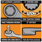120XP Universal Spline XL Flex-Head SAE Ratcheting Wrench Set (10-Piece) - Super Arbor