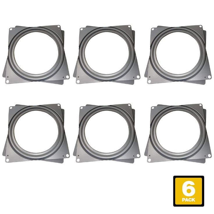 Everbilt 6 in. Silver Square Lazy Susan Turntable with 400 lbs. Load Rating (6-Pack)