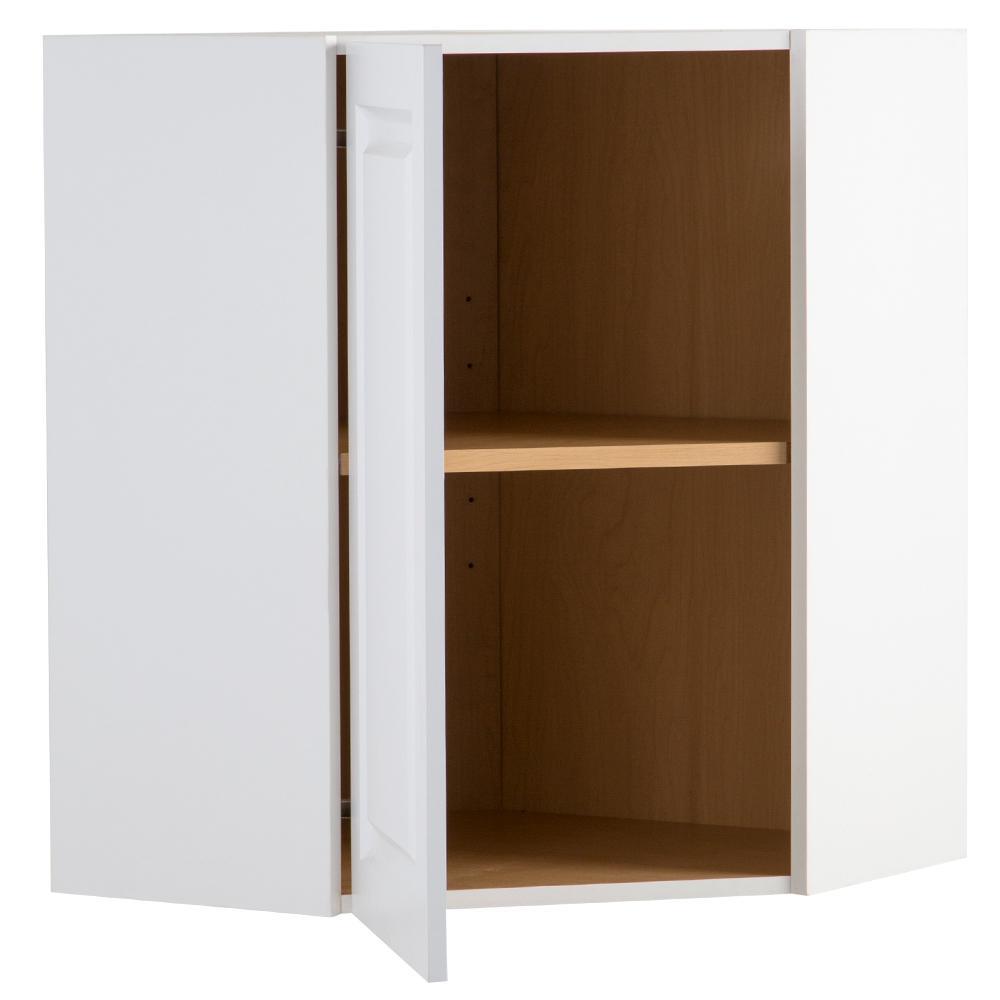 Benton Assembled 23.6x30x23.6 in. Corner Wall Cabinet in White - Super Arbor