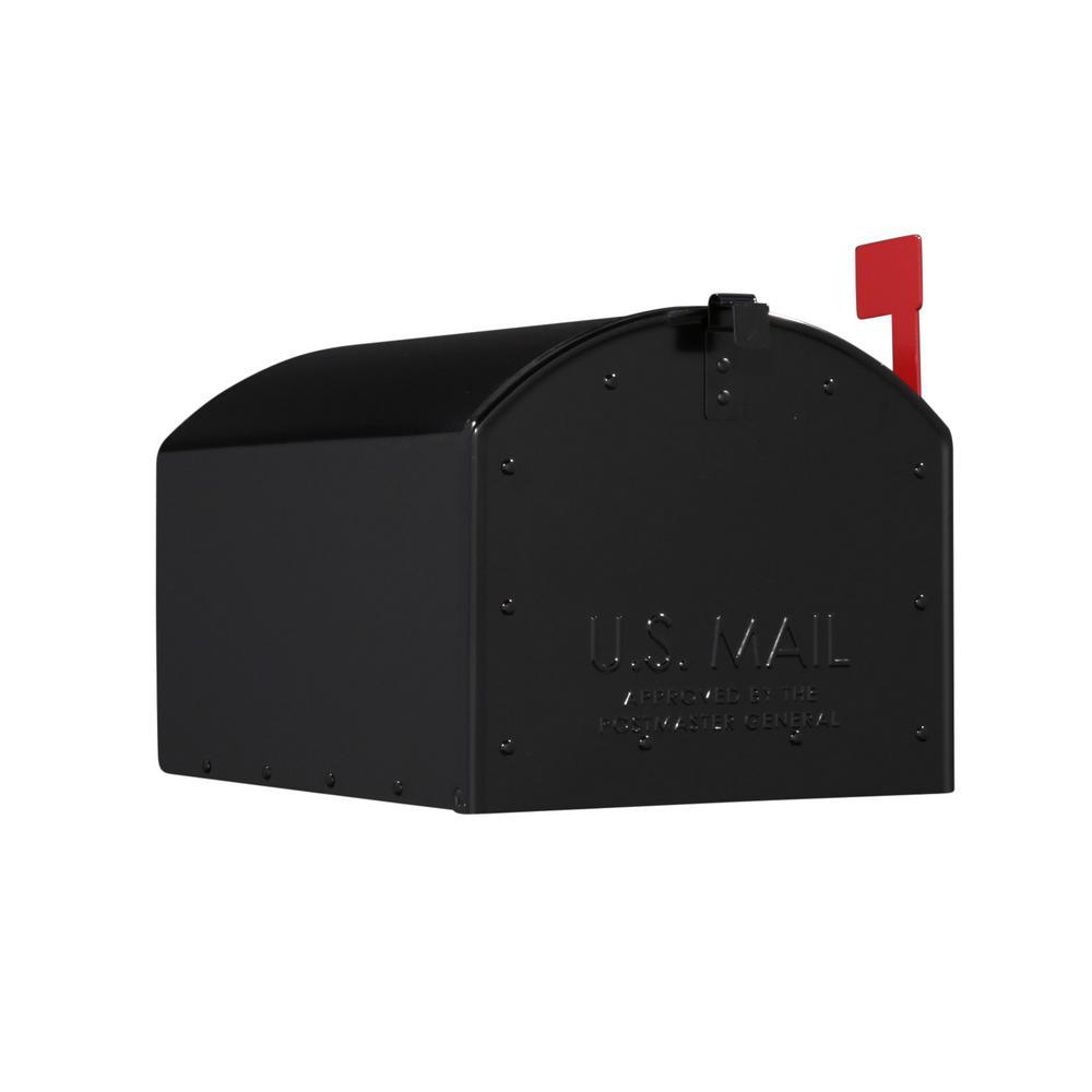 Storehouse Extra Large, Steel, Post Mount Mailbox, Black - Super Arbor