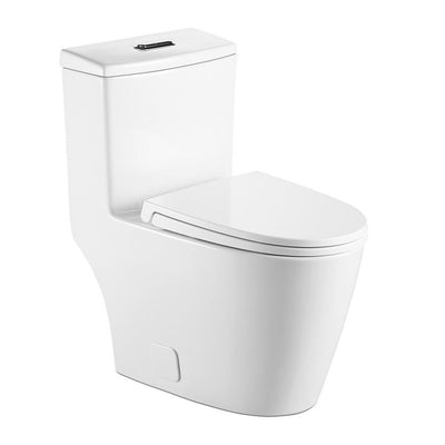 0.8 GPF/1.28 GPF Dual Flush Square Shape Ceramic Elongated Toilet Square Only in White - Super Arbor