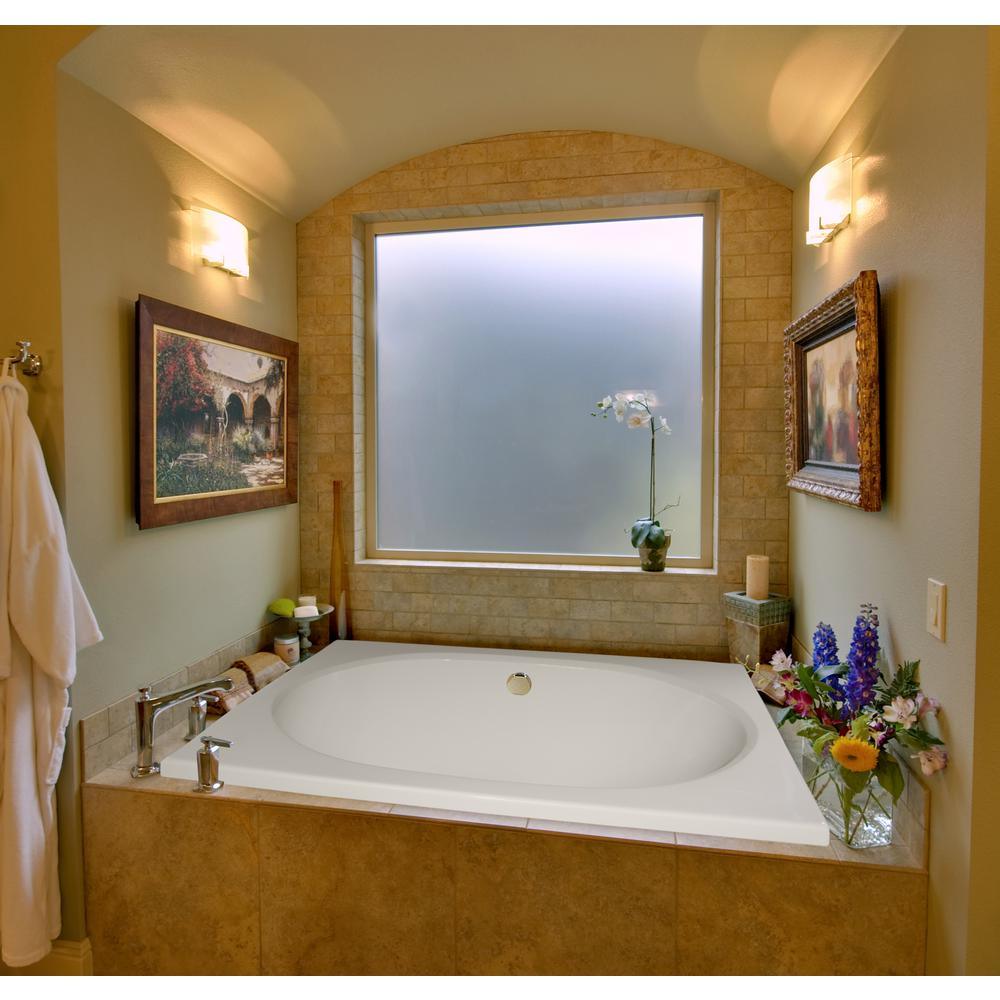 Fuji 40 in. x 40 in. Rectangular Drop-in Bathtub in White - Super Arbor