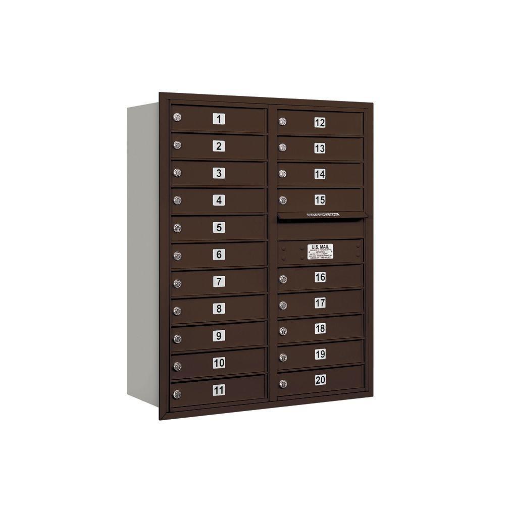 3700 Series 41 in. 11 Door High Unit Bronze Private Rear Loading Bronze 4C Horizontal Mailbox with 20 MB1 Doors - Super Arbor