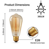 YANSUN 60-Watt ST64 E26 Edison Incandescent Light Bulb (6-Pack)