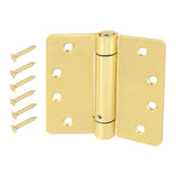 4 in. Satin Brass 5/8 in. Radius Adjustable Spring Door Hinge