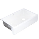 Whitehaven Farmhouse Undermount Self-Trimming Apron Front Cast Iron 36 in. Single Bowl Kitchen Sink in White - Super Arbor