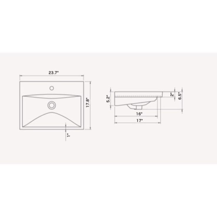 Nameeks Elite Wall Mounted Bathroom Sink in White