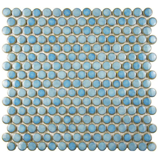 Festival Penny White IV Porcelain Mosaic Tile - 11 x 11