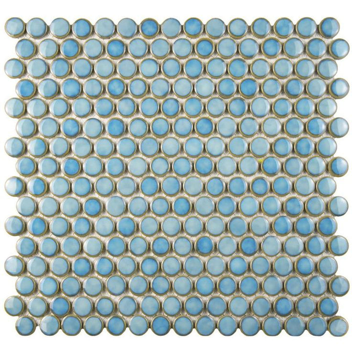 Festival Penny White IV Porcelain Mosaic Tile - 11 x 11