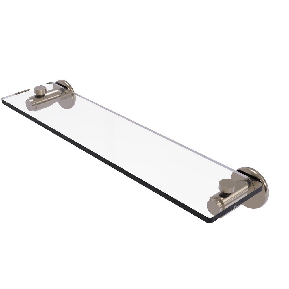 Tribecca Collection 22 in. Glass Vanity Shelf with Beveled Edges in Matte Black - Super Arbor