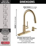 Delta Trask Champagne Bronze 1-Handle Deck-Mount Pull-Down Handle Kitchen Faucet (Deck Plate Included)