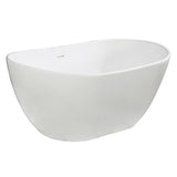 Collete 56.3 in. Solid Surface Flatbottom Freestanding Bathtub in White - Super Arbor