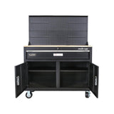 46 in. 1-Drawer Tool Chest Cabinet, Mobile Workbench Station with Pegboard in Black - Super Arbor