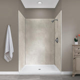 Jetcoat 32 in. x 60 in. x 78 in. 5-Piece Easy-up Adhesive Alcove Shower Surround in White Subway - Super Arbor