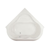 Evolution 77 in. x 65 in. Corner EverClean Whirlpool Tub with Center Drain in White - Super Arbor