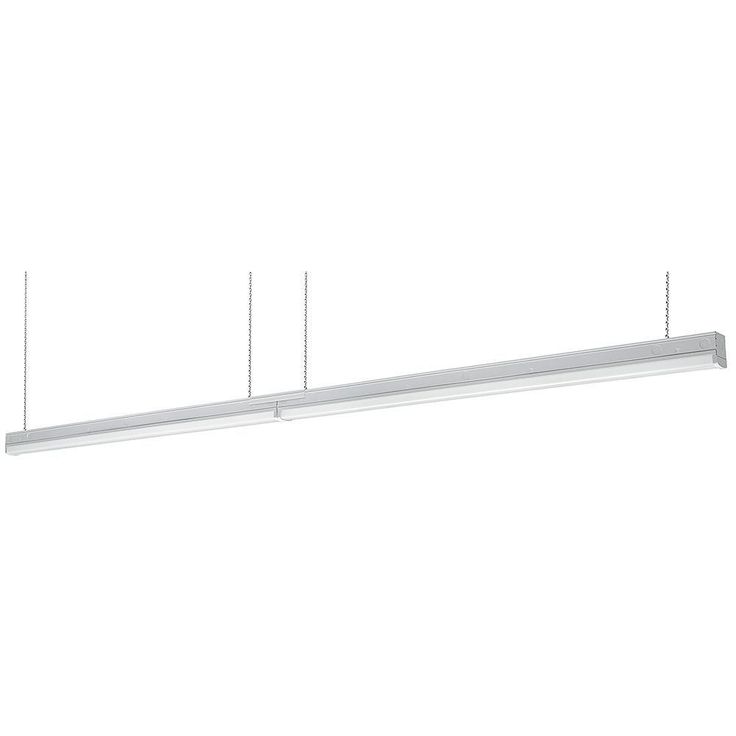 8 ft. (Two 4 ft.) 440-Watt Equivalent Integrated LED White Commercial Strip Light Fixture High Output 11000 Lumens 4000K