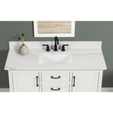 49 in. W x 22 in. D x 0.75 in. H Quartz Vanity Top in Statuario White with White Basin - Super Arbor