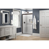 Simplicity 48 in. x 70 in. Semi-Frameless Traditional Sliding Shower Door in Bronze with Clear Glass - Super Arbor