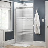 Simplicity 48 in. x 70 in. Semi-Frameless Traditional Sliding Shower Door in Bronze with Clear Glass - Super Arbor