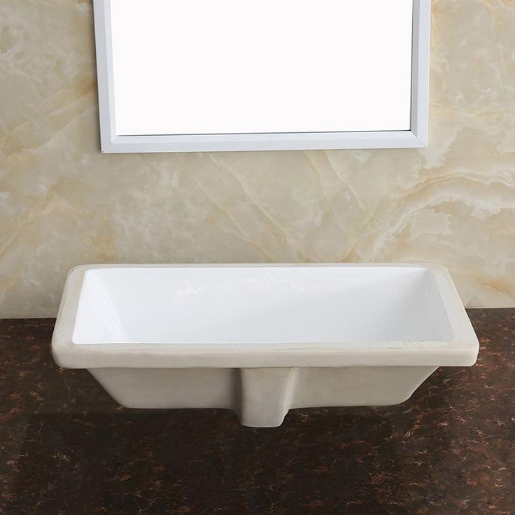 Boyel Living 21 in. x 13 in. Ceramic Rectangular Lavatory Undercounter Bathroom Sink in White
