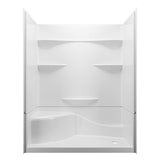 Coronado Acrylx 60 in. x 30 in. Single Threshold Right Drain Shower Kit in White with Bench with Door in Chrome