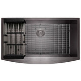 All-in-One Matte Black Finished Stainless Steel 30 in. x 20 in. Farmhouse Apron Mount Kitchen Sink with Pull-down Faucet