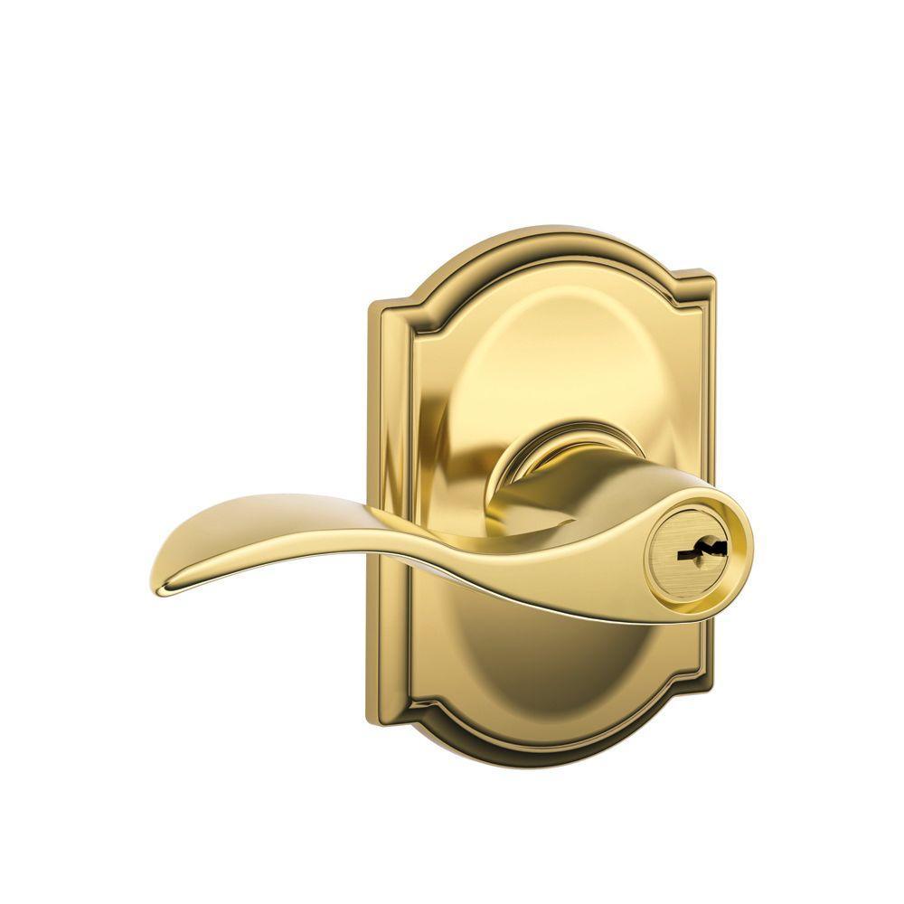 Accent Aged Bronze Keyed Entry Door Lever with Camelot Trim - Super Arbor