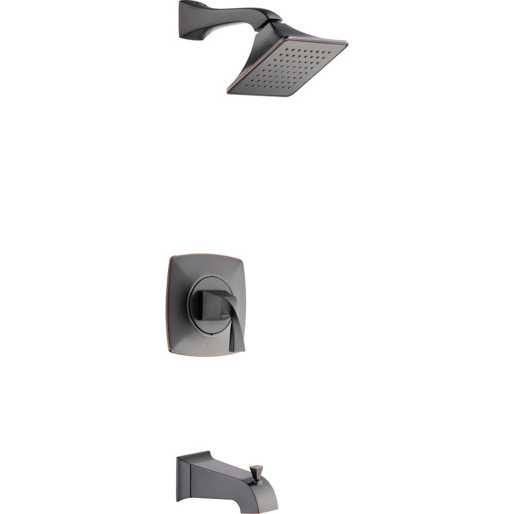 Leary Curve Single-Handle 1-Spray Tub and Shower Faucet in Brushed Nickel (Valve Included) - Super Arbor