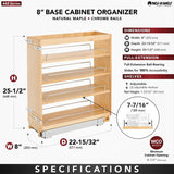 Rev-A-Shelf 11.69-in W x 18.88-in H 4-Tier Pull Out Wood Soft Close Baskets & Organizers