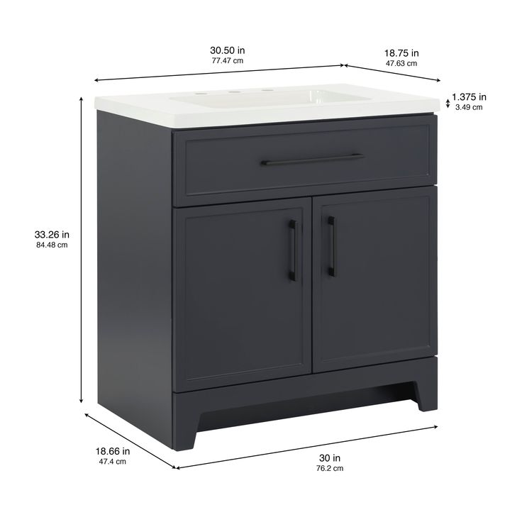 Style Selections Potter 30-in Blue Single Sink Bathroom Vanity with White Cultured Marble Top