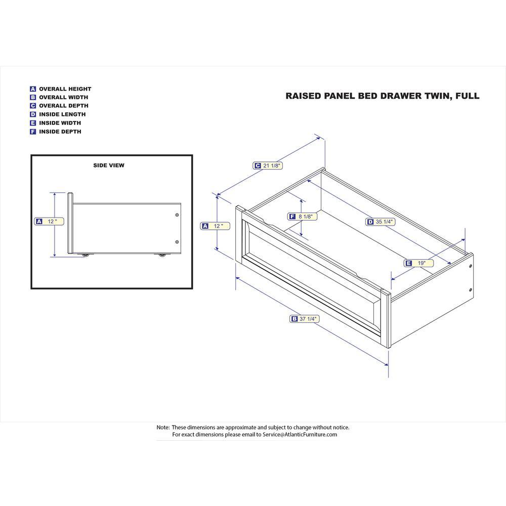 Raised Panel Walnut Drawer Twin-Full Bed - Super Arbor