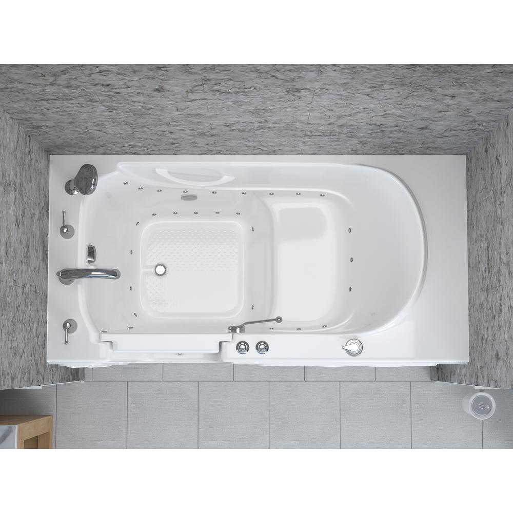 HD Series 30 in. x 60 in. Left Drain Quick Fill Walk-In Air Tub in White - Super Arbor