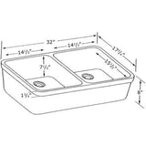 Decorative Lip Farmhouse Apron Fireclay 32 in. Double Basin Kitchen Sink in White