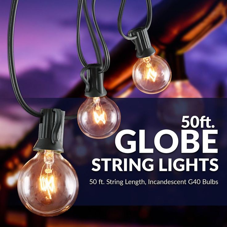 50 ft. Indoor/Outdoor Weatherproof Party String Lights with 50 Sockets Light Bulbs Included