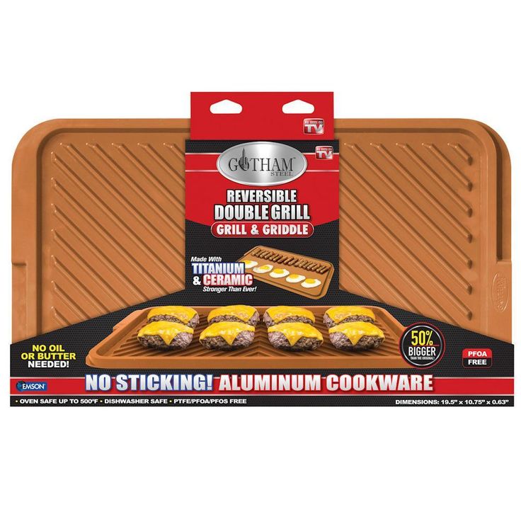 19.50 in. x 10.75 in. Ti-Ceramic Non-Stick Extra Large Reversible Double Grill