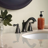 Moen Caldwell Mediterranean Bronze 2-handle Widespread WaterSense Bathroom Sink Faucet with Drain