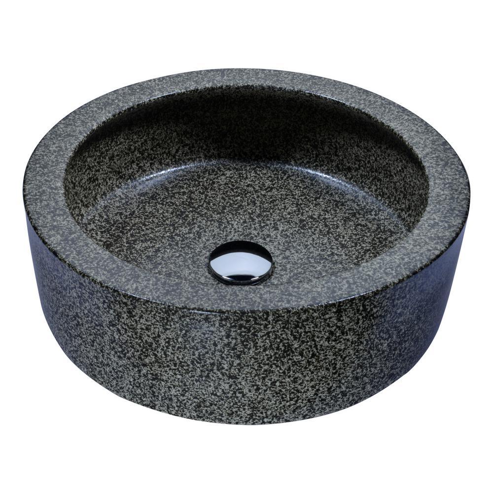 Black Iro Vessel Sink in Speckled Stone - Super Arbor