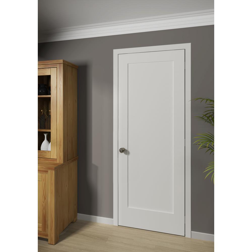 32 in. x 80 in. White 1-Panel Shaker Solid Core Wood Interior Door Slab - Super Arbor