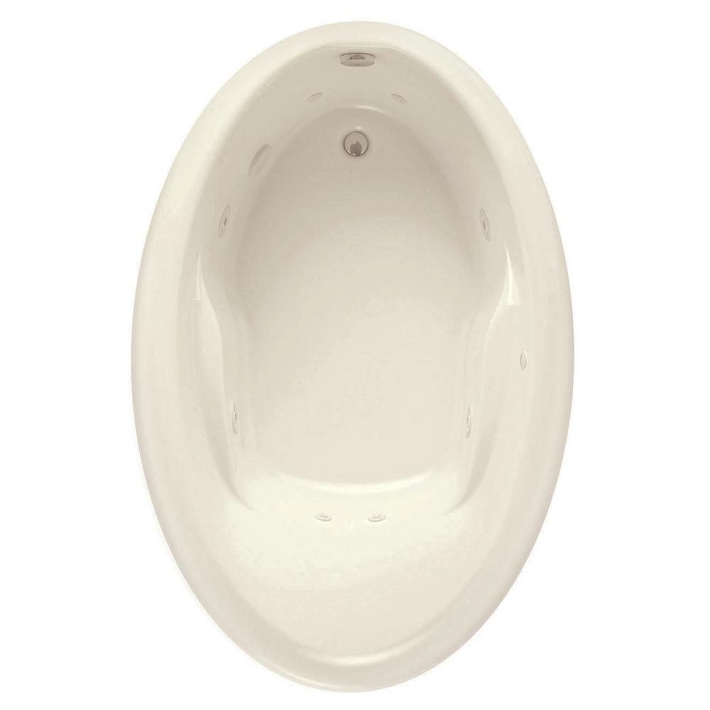Starla 60 in. Acrylic Reversible Drain Oval Drop-in Whirlpool Bathtub with Heater in White - Super Arbor