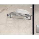 Duro 22 in. Wall-Mounted Towel Shelf with Bar in Polished Chrome - Super Arbor