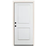 36 in. x 80 in. Premium 2-Panel Square Primed White Steel Prehung Front Door w/ 36 in. Right-Hand Inswing and 4 in. Wall - Super Arbor