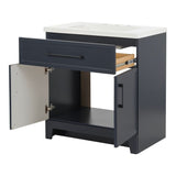 Style Selections Potter 30-in Blue Single Sink Bathroom Vanity with White Cultured Marble Top