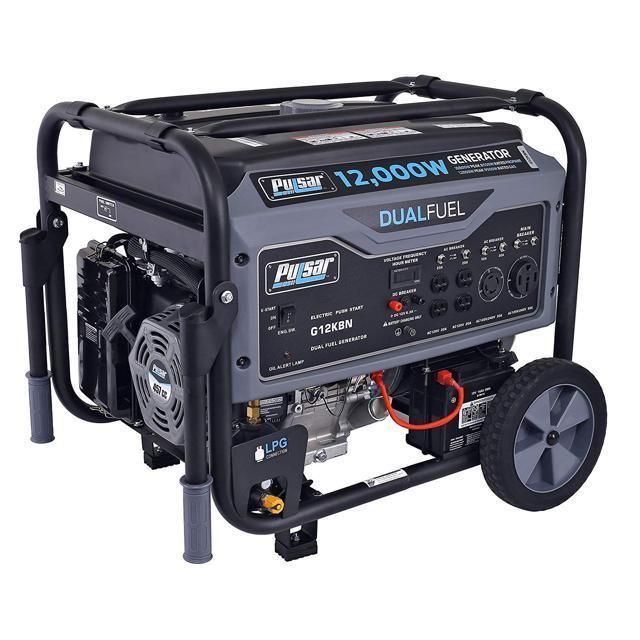 Pulsar 12,000W Dual Fuel Portable Generator in Space Gray with Electric Start, G12KBN