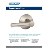 Broadway Satin Nickel Keyed Entry Door Lever - Super Arbor