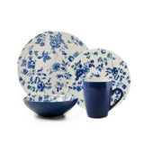 16-Piece Casual Blue Ceramic Dinnerware Set (Service for 4)
