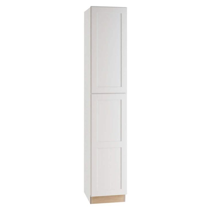 Home Decorators Collection Newport 18 in. W x 24 in. D x 90 in. H Assembled Plywood Pantry Kitchen Cabinet in Pacific White with 4ROT Soft Close RH