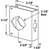 1-3/8 in. x 4-1/2 in. Thick Solid Brass Lock and Door Reinforcer, 2-1/8 in. Single Bore, 2-3/8 in. Backset - Super Arbor